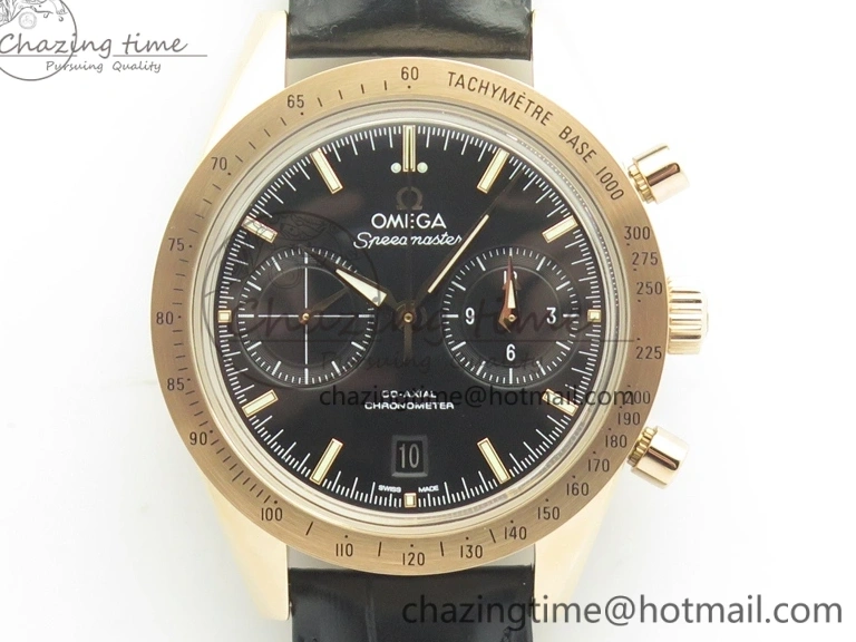 0223 Speedmaster ’57 Co-Axial RG OMF 1:1 Best Edition Black Dial On Leather Strap A9300 (Free Leather Strap) Resilient 8064